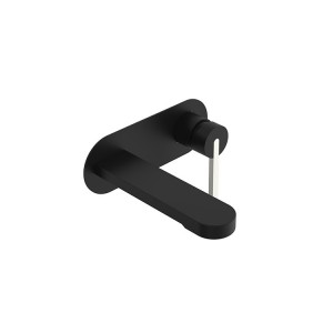 Bronx Wall Basin Set Matte Black & Brushed Nickel